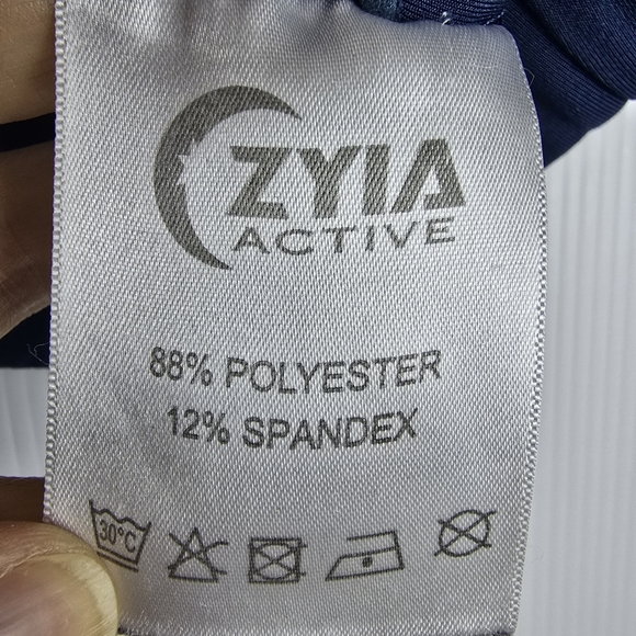 ZYIA Womens Navy Racerback Bomber Sports Bra With Lace Back Detail Size XXL - Picture 8 of 11